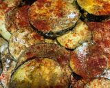 A picture of step 2 of Brinjal crispy fry.