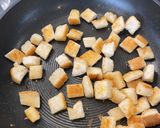 A picture of step 1 of Homemade croutons and sweet corn toppings 🌽.