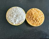 A picture of step 1 of Bengali style special bhoger khichdi for Durga Puja.