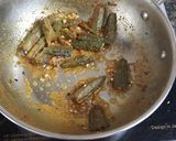 A picture of step 3 of Simiple veg thali lunch with bhindi roti rice mango juice.