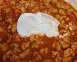 A picture of step 2 of Chicken fajita savory pancake.