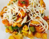 A picture of step 1 of Corn capsicum pizza bhel..!!!❤️👍.
