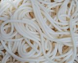 A picture of step 1 of Butter garlic pasta.