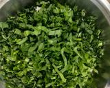 A picture of step 2 of Sarson ka Saag and Makki di Roti.