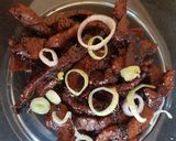 A picture of step 7 of Sticky pepper Beef Strips.