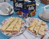 Foto del paso 5 de la receta: Panqueques con manjar, mermelada, y nueces (apto para diabéticos)