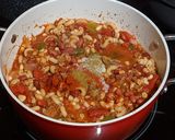 A picture of step 5 of Cooking Light's Chili Mac.