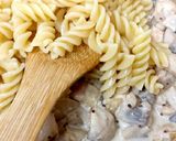 A picture of step 8 of My Garlic Mushroom & Chicken mixed in pasta 😘#Mainmeal.