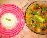 A picture of step 3 of Masoor daal with zeera rice.