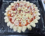 Foto langkah ke 4 dari resep Pizza cheesy bites tanpa ulen dan cepat kalis.