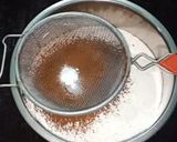 A picture of step 1 of Eggless Chocolate Cake.