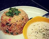 A picture of step 6 of Kaikari biryani.