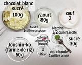 Une image de l'étape 1 de Un Gâteau en farine de riz et chocolat blanc.