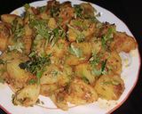 A picture of step 5 of Masala aloo.