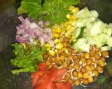 A picture of step 2 of Sprouts corn salad with green chutney.