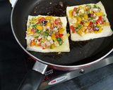 A picture of step 3 of Pizza Bread Toast.