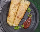 A picture of step 3 of Schezwan Dosa.