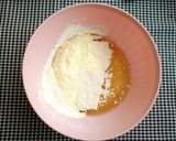 A picture of step 1 of Zebra Sponge Cake.