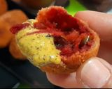 A picture of step 8 of Kolkatas famous beetroot chop.