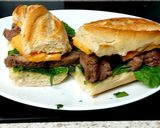 A picture of step 7 of My Garlic & Basil Steak on a Baget 🤩🤩🤩.