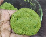 A picture of step 6 of Palak Chickpea kebab with cheese filling.