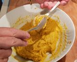 A picture of step 3 of Pumpkin Gnocchi with less flour.