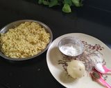 A picture of step 1 of Noodle Burger with Aloo Tikki.