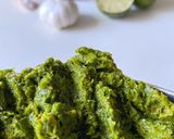 A picture of step 2 of "Fake pesto" with any kind of pasta.
