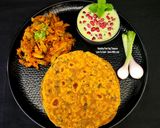 A picture of step 6 of Multigrain Masala Paratha - Ivy Gourd Sabzi - Mint Pomegranate Dahi Raita.