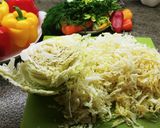 Foto del paso 3 de la receta: Pimientos rellenos con repollo, setas y arroz