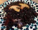A picture of step 6 of Black rice shiitake mushroom risotto.