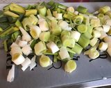 Une image de l'étape 2 de Soleil de fondue de poireaux au jus de sanglier et mortadelle de Bologne.
