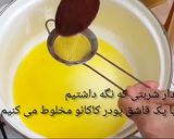 عکس مرحله 6 از دستور حلوا زعفرانی و کاکائویی