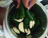 A picture of step 1 of Palak chole cheese kabab.