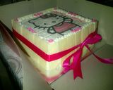Foto langkah ke 6 dari resep Birthday cake Hello Kitty dengan cara membuat gambarnya.