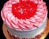 A picture of step 4 of Red Velvet Chocolate cake.