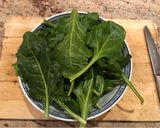 A picture of step 1 of Hot buttered greens.