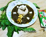 A picture of step 5 of Palak paneer.