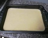 A picture of step 5 of Cream filled basbousa.