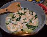A picture of step 6 of Shrimp Scampi with Greens.