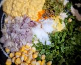A picture of step 2 of Sweet Corn Fritters (tiffin recipe).