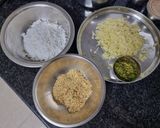 A picture of step 1 of Sabudana vada.