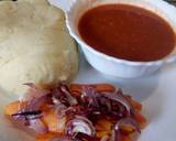 Oven baked carrot strips with smooth mashed potatoes and homemade garlic tomato sauce recipe step 6 photo