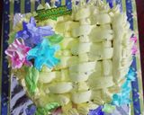 A picture of step 18 of Eggless pineapple heart shape basket cake.