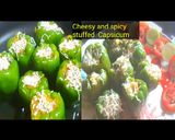 A picture of step 7 of Cheesy and Spicy Stuffed Capsicum stuffed capsicum(bell Pepper).