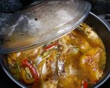 A picture of step 8 of Lemon Chicken with Colorful Peppers and Mushrooms.