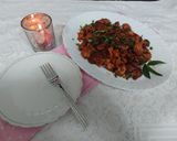 A picture of step 4 of Chicken 65 /chaines recipe.