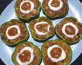 A picture of step 5 of Capsicum Tikki Chaat.