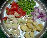 A picture of step 1 of Mix veg pulao.