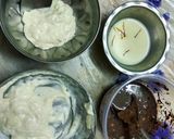A picture of step 1 of Kesar and chocolate srikhand.